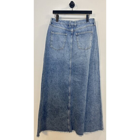 FREE PEOPLE We The Free Come As You Are Denim Maxi Skirt in Wash Medium Indigo - Picture 8 of 15